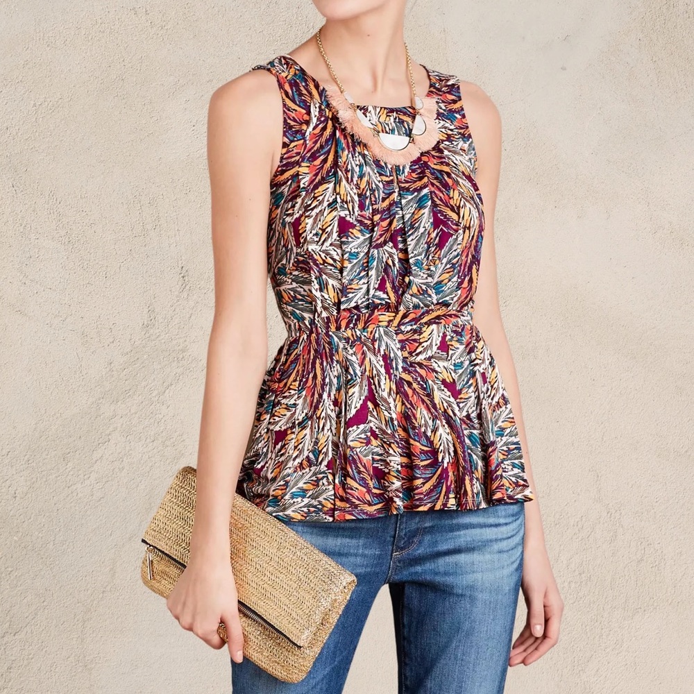 Anthropologie Delerna Corbara Peplum Tank